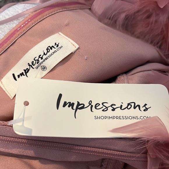 Pink Shimmer Dress with Feathers - Picture 3 of 3